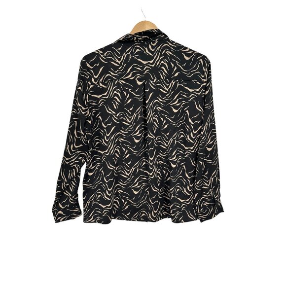 Pleione Top Blouse Shirt Button up Womens Size L‎ Tiger Stripe Work Career - Picture 10 of 10